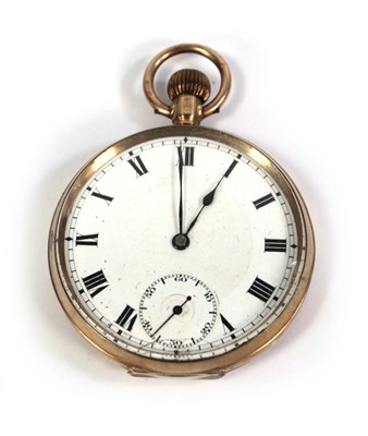 Lot 464 - A 9ct yellow gold open face pocket watch, the...