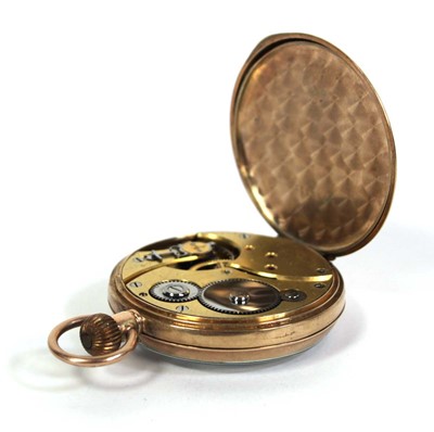 Lot 464 - A 9ct yellow gold open face pocket watch, the...