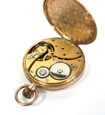 Lot 464 - A 9ct yellow gold open face pocket watch, the...