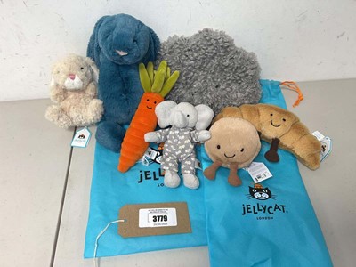 Lot 3779 - 7 x Jellycats & 3 dust bags