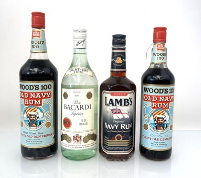 Lot 51 - 4 bottles of Rum circa 1980's, 2x Wood's 100...