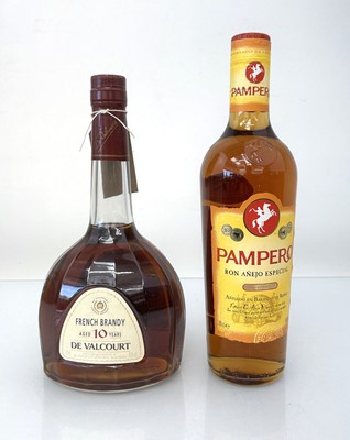 Lot 58 - 2 bottles, 1x De Valcourt 10 year old French...