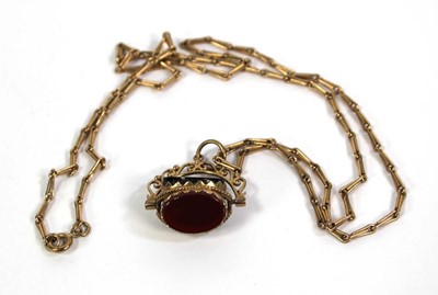 Lot 769 - A 9ct yellow gold elongated link necklace...