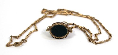 Lot 769 - A 9ct yellow gold elongated link necklace...