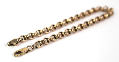 Lot 771 - A 9ct yellow gold chainlink bracelet with...
