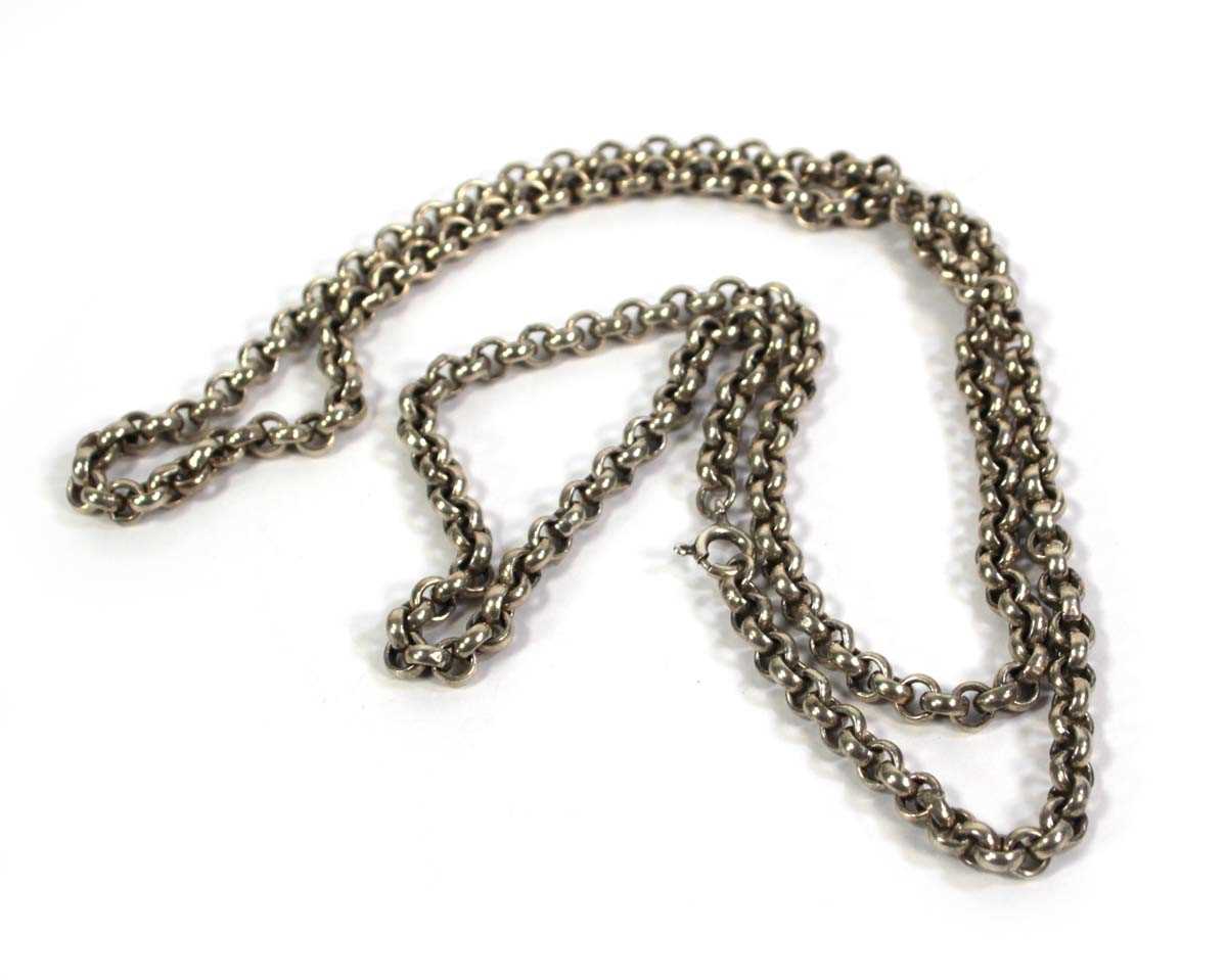 Lot 783 - A silver chainlink necklace, l. 74 cm, 53 gms