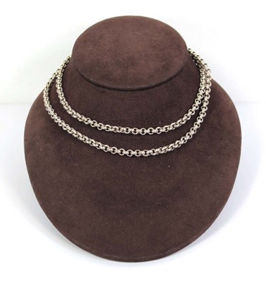 Lot 783 - A silver chainlink necklace, l. 74 cm, 53 gms