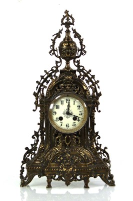 Lot 38 - A late 19th century mantle clock, the...