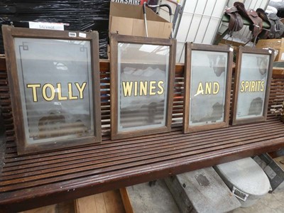 Lot Set of 4 oak framed glass panelled pub...