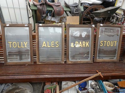 Lot Set of 4 oak framed glass panelled pub...