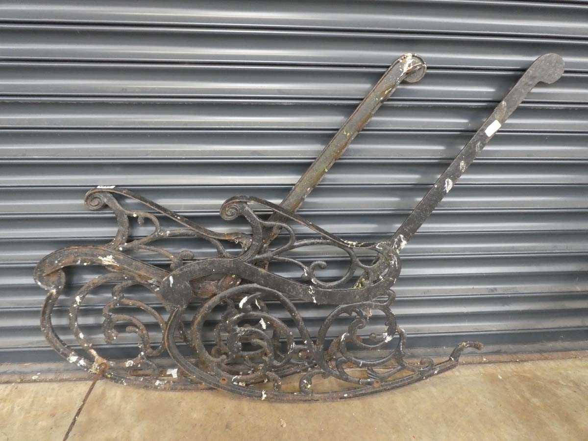 Lot Pair of black cast iron decorative rocking...