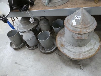 Lot Assorted galvanised chicken feeders