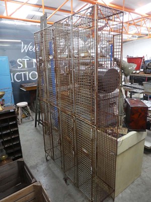 Lot Pair of 1960s style industrial 4 bank lockers