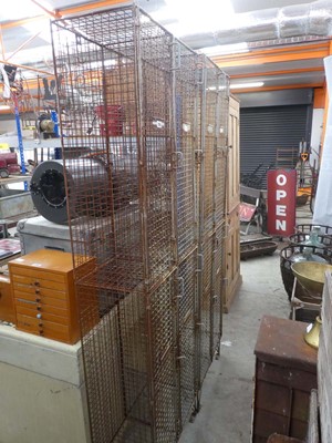 Lot Pair of 1960s style industrial 4 bank lockers