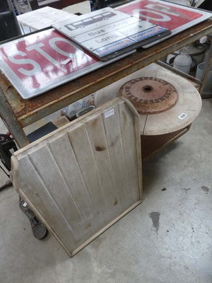 Lot Circular industrial lid inscribed, 'Llewellin...