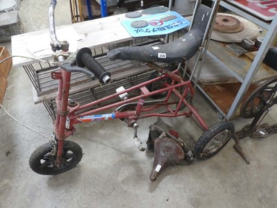 Lot Red vintage metal frame trike with vintage...