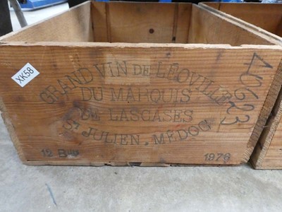 Lot Pair of wooden French wine crates inscribed...