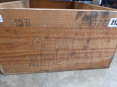 Lot Pair of wooden French wine crates inscribed...