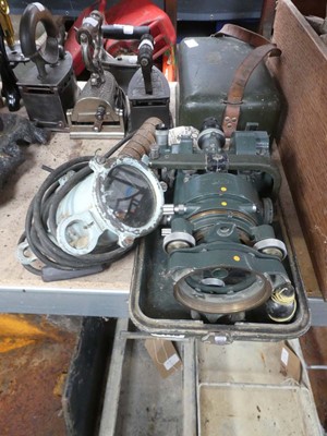 Lot Cased military surveying device with handheld...