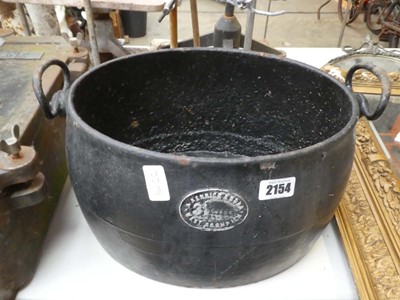Lot Cast iron twin handled cauldron