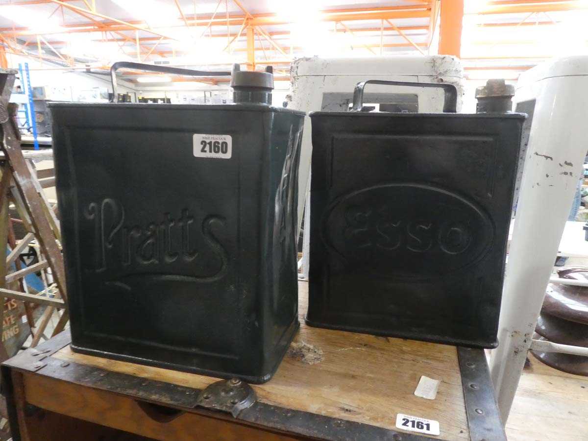 Lot Pratts vintage metal jerry can with brass lid...