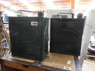Lot Pratts vintage metal jerry can with brass lid...