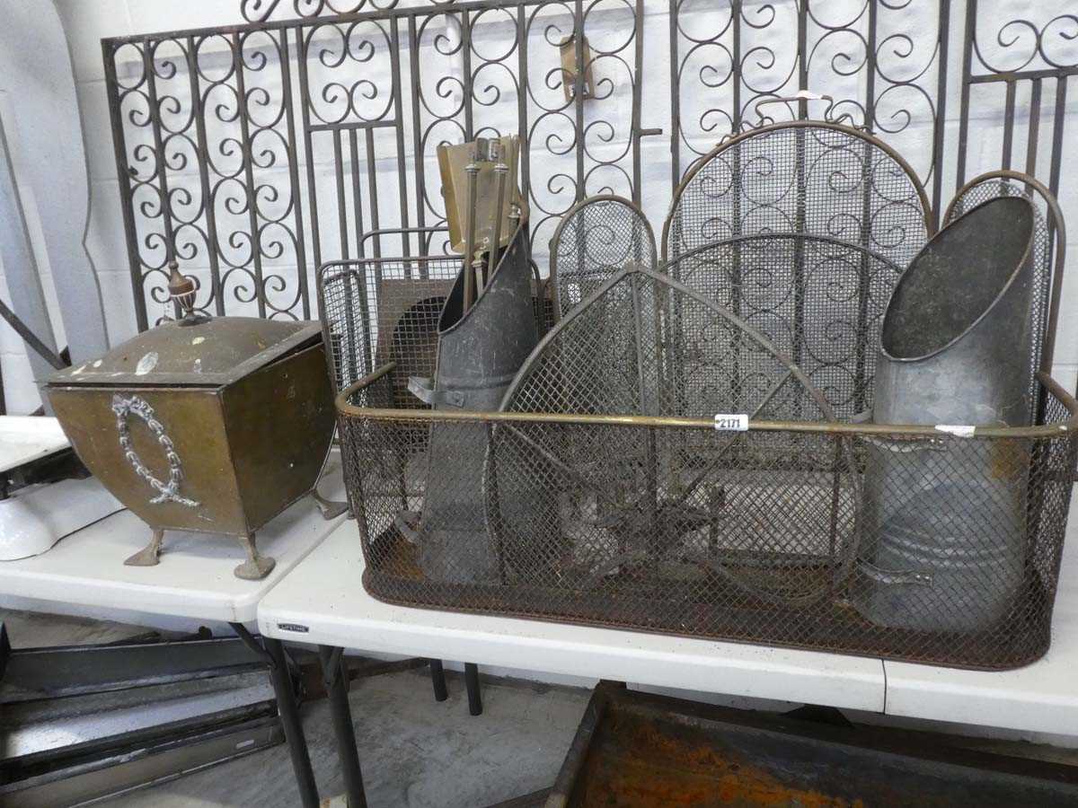 Lot Assorted mixed fire related items incl. brass...