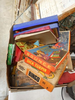 Lot Box containing vintage toy games and toys incl....