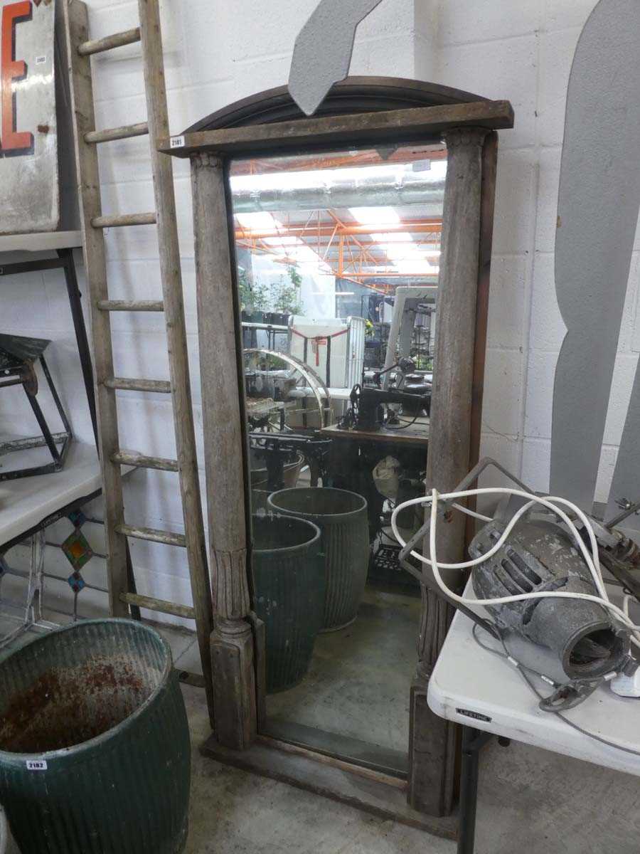 Lot Large wooden frame art deco style wall mirror