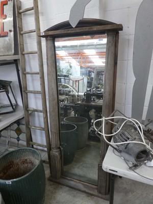 Lot Large wooden frame art deco style wall mirror
