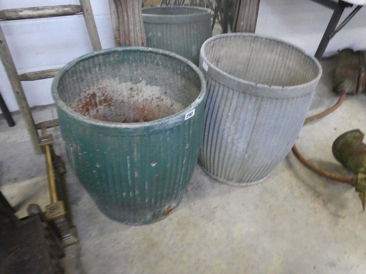 Lot Pair of galvanised dolly tubs