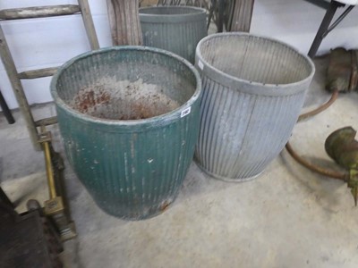 Lot Pair of galvanised dolly tubs
