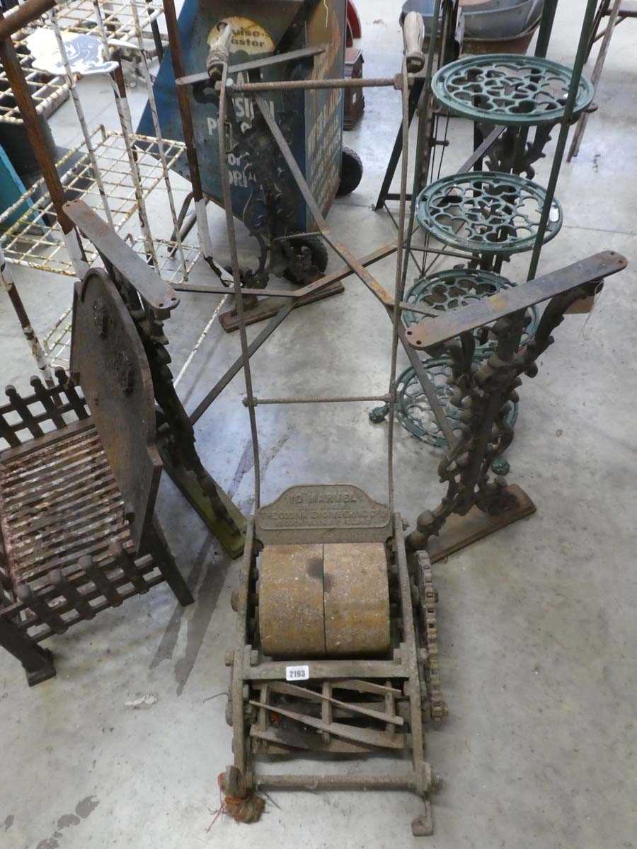 Lot Vintage 10" Marvel push along mower by The...