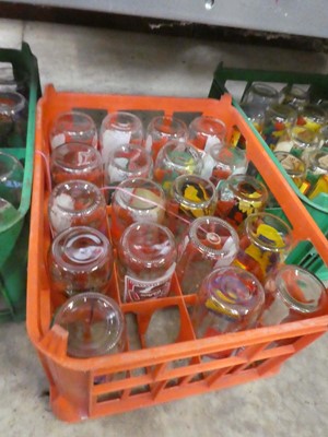 Lot 5 crates of vintage glass advertising milk...