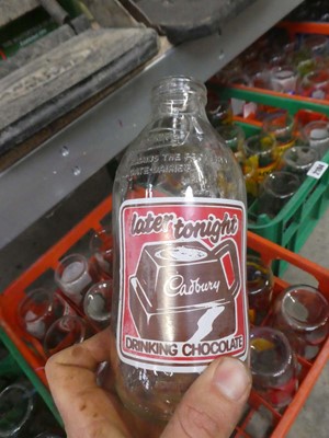 Lot 5 crates of vintage glass advertising milk...