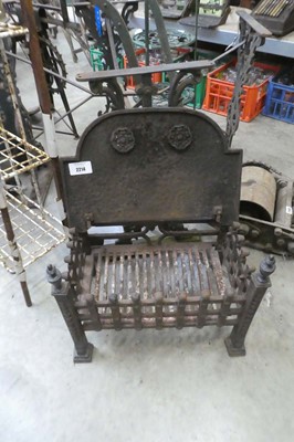 Lot 2214 - Cast iron fire grate with cast iron hearth