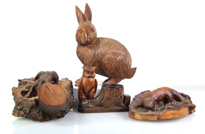 Lot 72 - A group of four treen carvings including an...