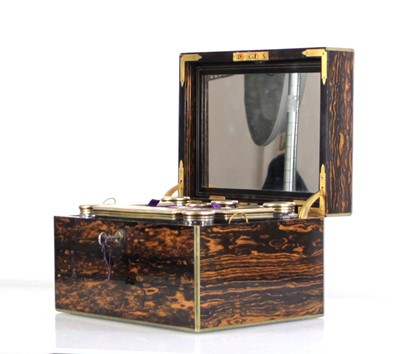 Lot 75 - A Victorian coromandel and brass bound...
