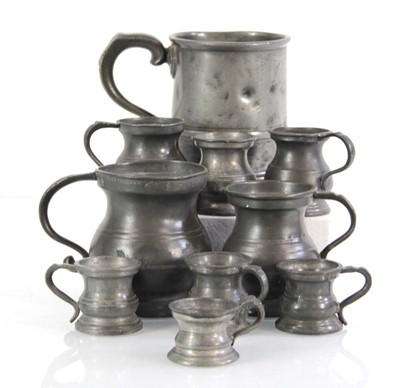 Lot 89 - A group of ten 19th century and later pewter...