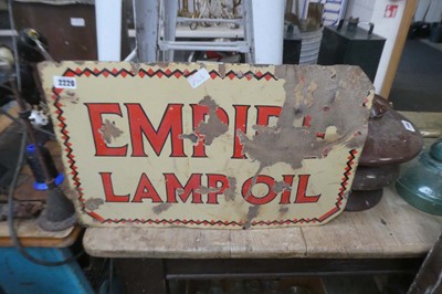 Lot 2220 - Enamelled advertising sign of Empire Lamp Oil