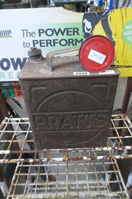 Lot 2222 - Pratts metal jerry can with Esso brass cap and...