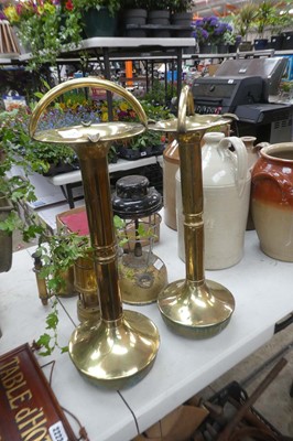 Lot 2224 - Pair of brass smokers companions
