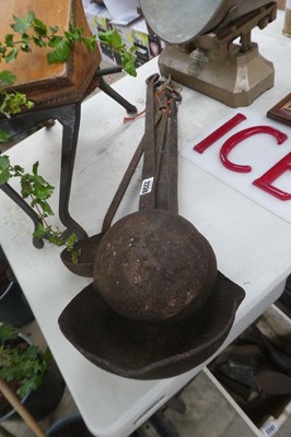 Lot 2230 - Selection of various cast iron ladles