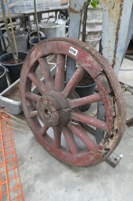 Lot 2236 - Wooden metal banded wheel