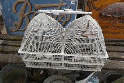 Lot 2237 - Decorative wrought iron 2 section bird cage
