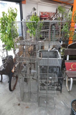 Lot 2238 - Pair of wired 10 section cages