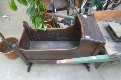 Lot 2257 - Dark oak rocking crib