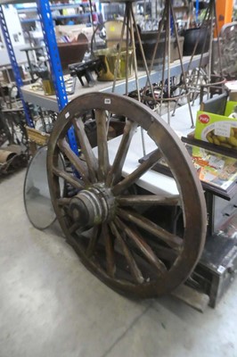 Lot 2267 - Large wooden metal banded cartwheel