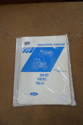 Lot 2271 - Ford 5610 6610 7610 tractor operator's manual