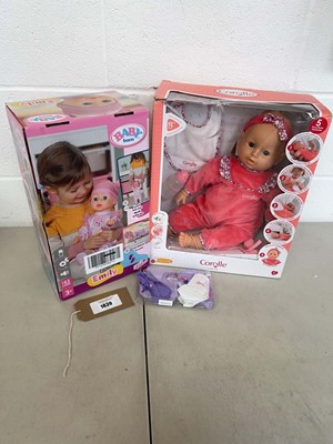 Lot 1839 - Boxed Corolle baby doll, together with a Baby...